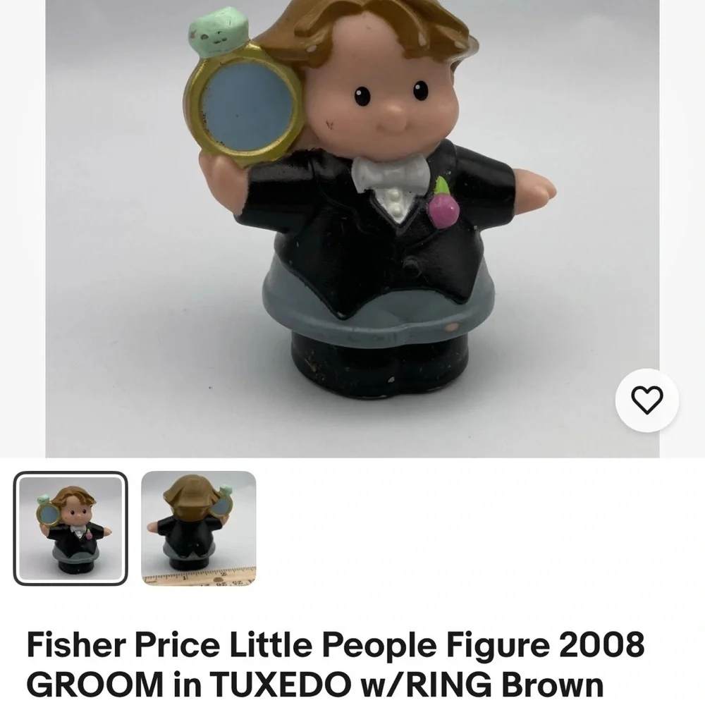 Fisher Price Fairy Tale Friends Set Cinderella, Prince and Tuxedo Man w/ ring